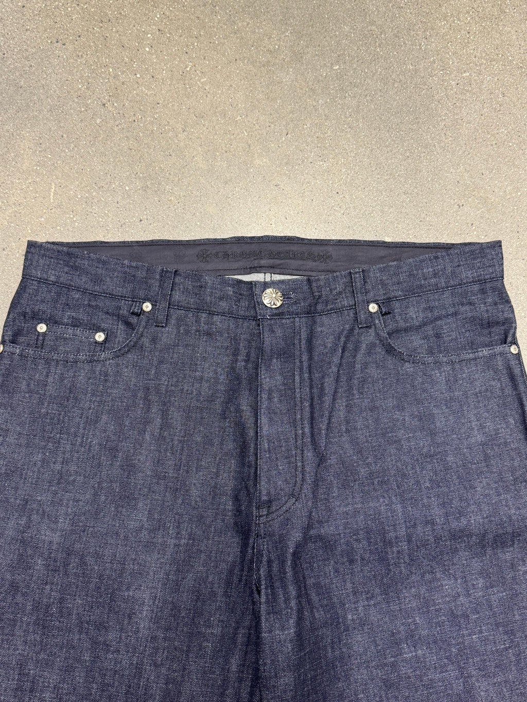 Chrome Hearts KS Cut Raw Indigo Jeans