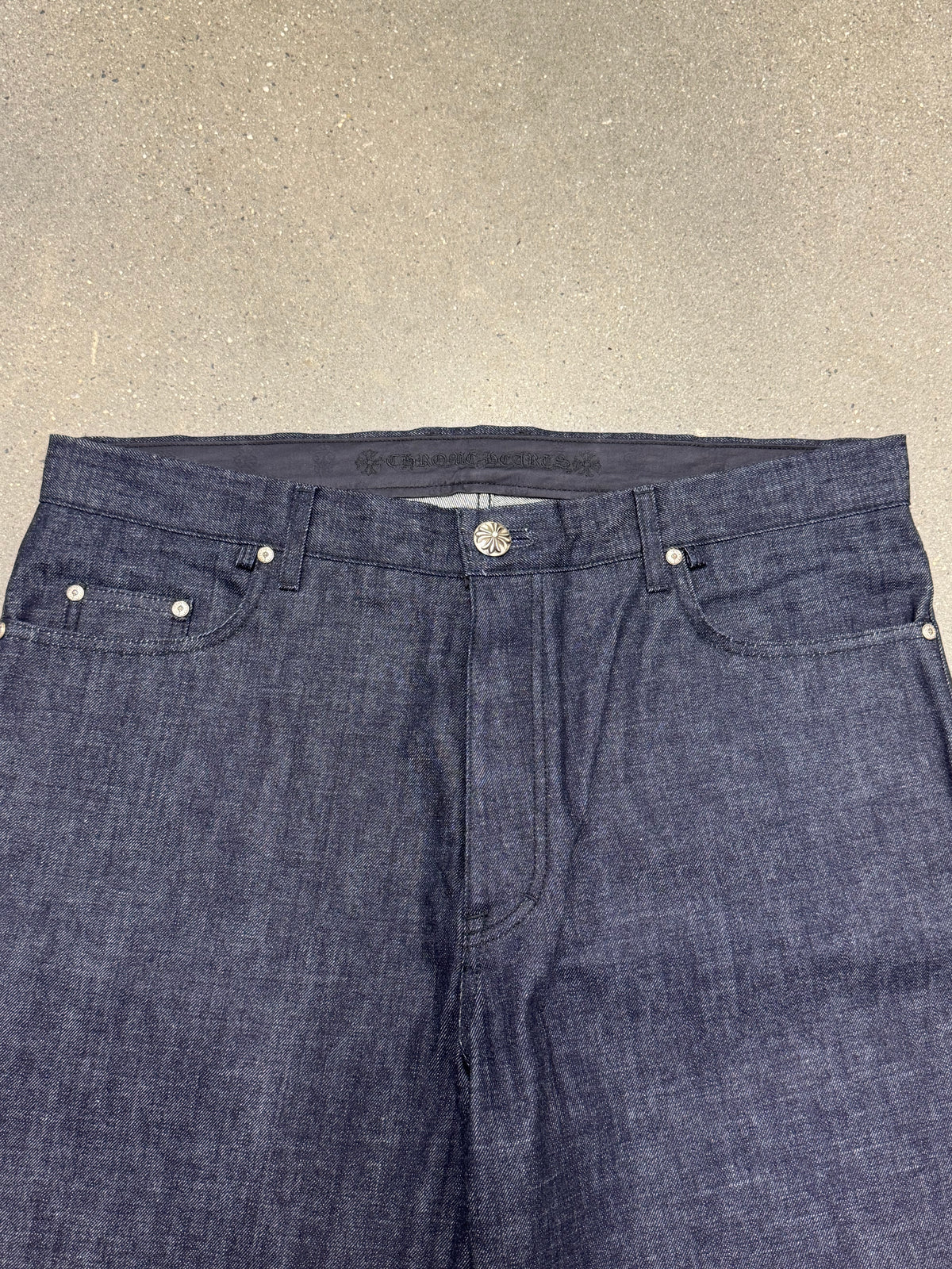 Chrome Hearts KS Cut Raw Indigo Jeans