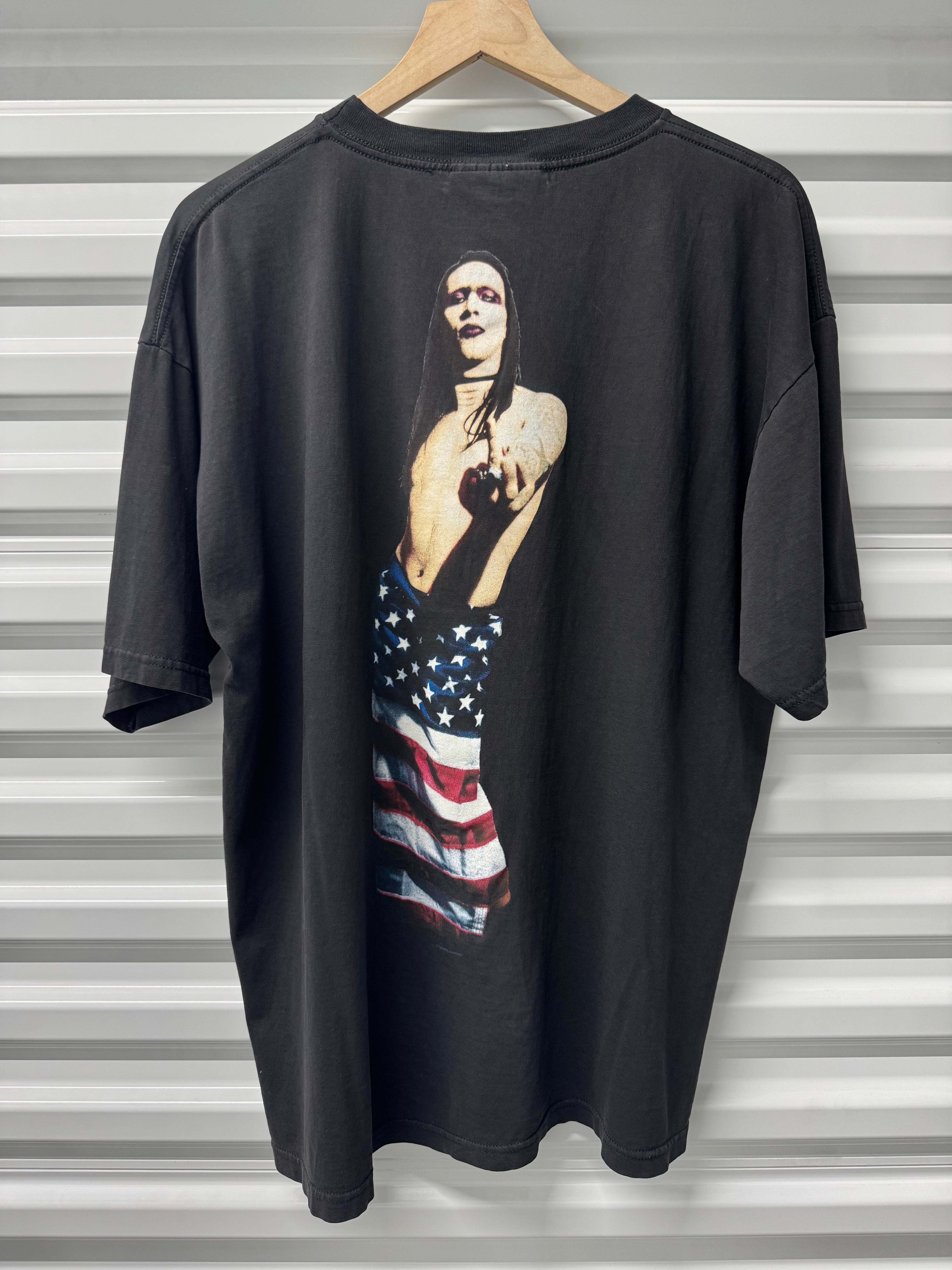 ミュージシャン MARILYN MANSON HELLO MY NAME IS MANSON 1998 Marilyn Manson Hello My Name Is Tee – noarmynyc