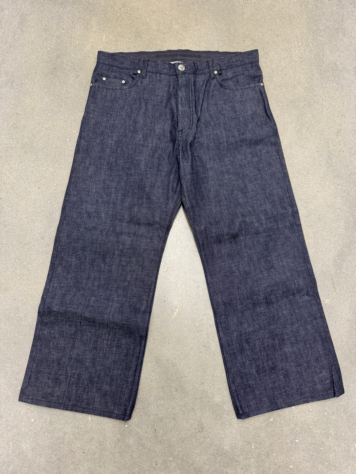 Chrome Hearts KS Cut Raw Indigo Jeans