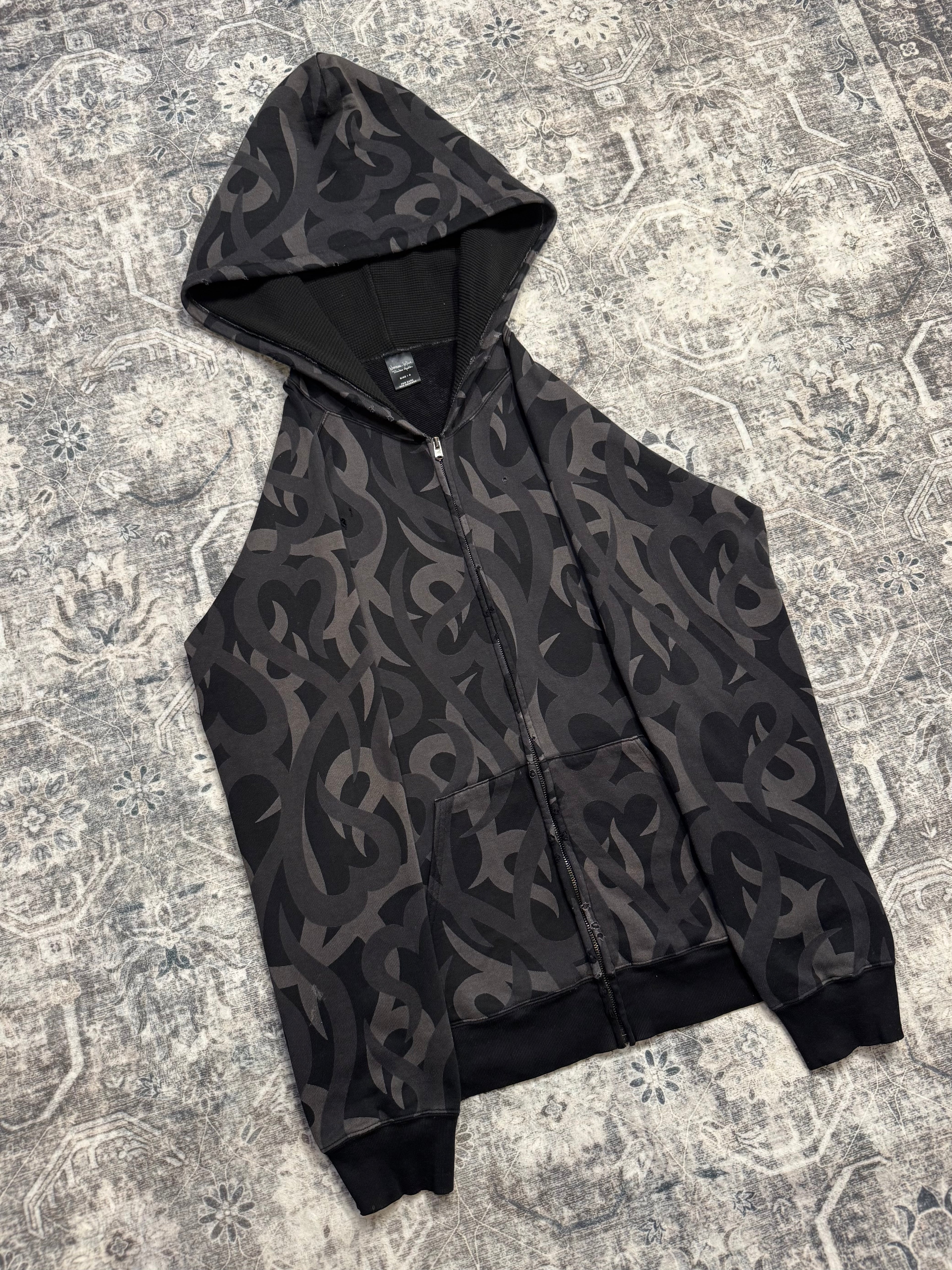 AW04 Number Nine Black Tribal Zip Up
