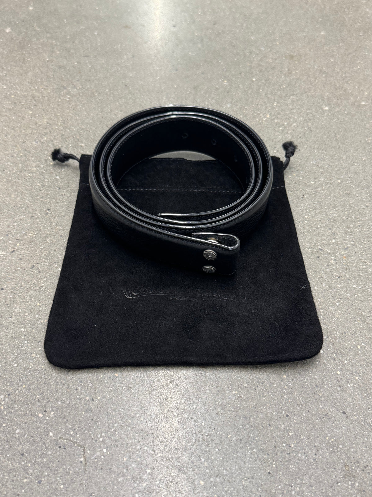 Chrome Hearts 1.5' Black Leather Strap