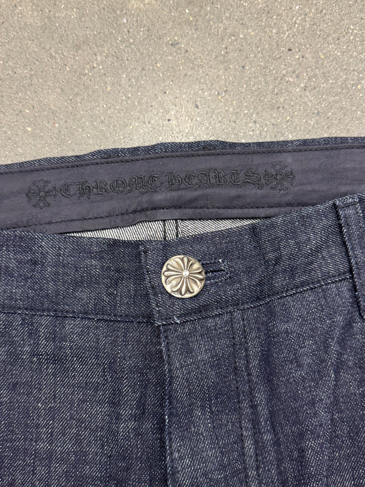 Chrome Hearts KS Cut Raw Indigo Jeans