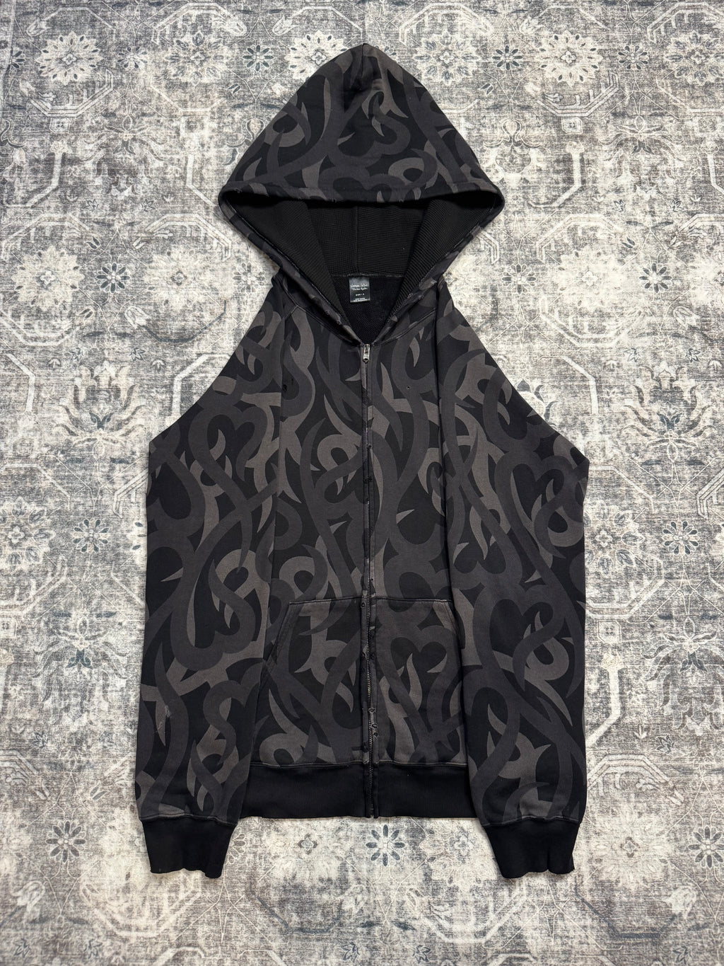 AW04 Number Nine Black Tribal Zip Up