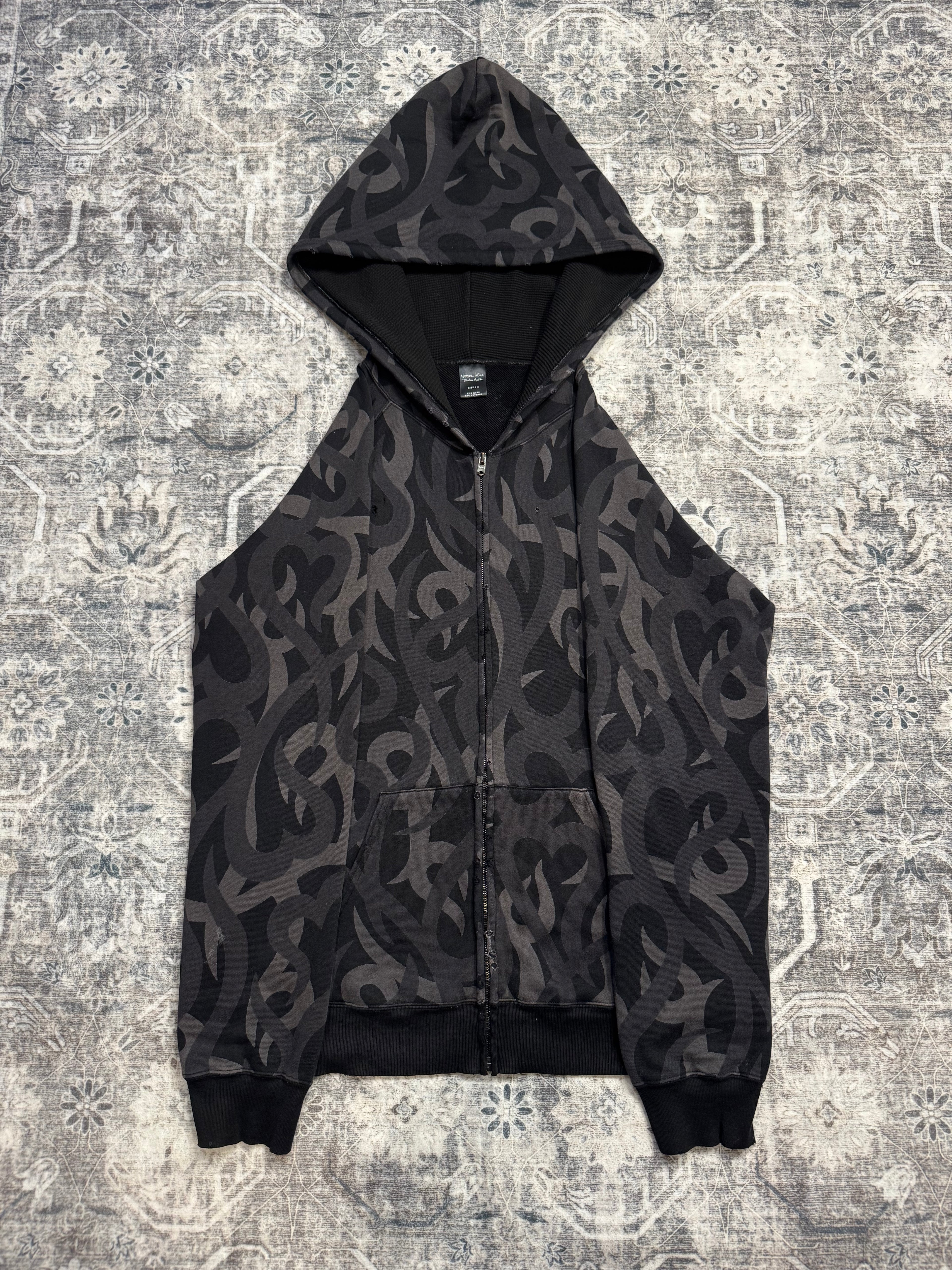 AW04 Number Nine Black Tribal Zip Up